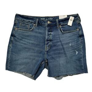 OLD NAVY *NEW* High Rise OG Straight Button Fly Cutoff Shorts Size 14 Women 5”